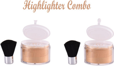 tanvi27 Shimmer Finish Gold Powder Highlighter 15 G Pack Of 2 Highlighter(Gold)