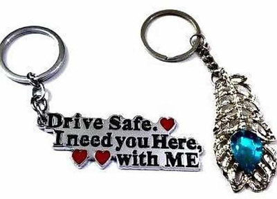 ROYALHUB SILVER FINISHED COMBO KEY CHAIN - DRIVE SAFE + OMG LORD KRISHNA KEY CHAIN/ STYLISH FEATHER DESIGN (SET OF 2 KEY CHAINS) Key Chain ROYALHUB SILVER FINISHED COMBO KEY CHAIN - DRIVE SAFE + OMG LORD KRISHNA KEY CHAIN/ STYLISH FEATHER DESIGN (SET OF 2 KEY CHAINS) Key Chain