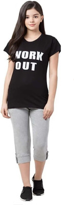Gkidz Girls Casual Top Capri  (Multicolor) For Rs. 144 @ 86 %