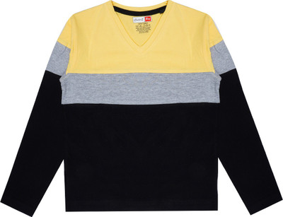 CHECKERSBAY Boys & Girls Colorblock Cotton Blend Regular T Shirt(Multicolor, Pack of 1)