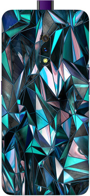 OggyBaba Realme X Mobile Skin(Blue Polygon Skin Matte Finish)