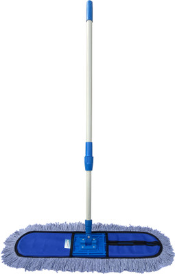 Livronic Wet and Dry Cotton Pad Floor Mop 67x14x5 (18-Inch) with 4 Feet Long Handle with 360 degree movement which allows you to clean every corners easily (Head 18-Inch Large) Blue Colour Wet & Dry Mop(Blue)