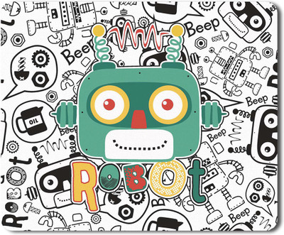 Flair Print Visibee Robot Designer Gaming Non-Slip Rubber Base Mouse Pad for Laptop/Computer (23 cm x 19 cm) MP500 Non Slip Base Mousepad(Multicolor)