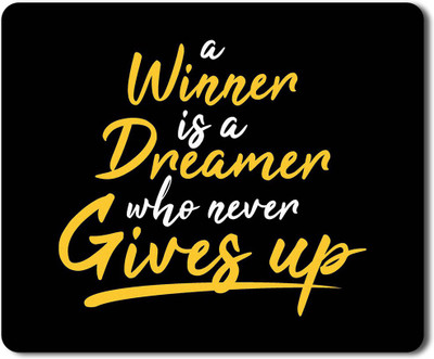 Flair Print Visibee Winner is a dreamer Designer Gaming Non-Slip Rubber Base Mouse Pad for Laptop/Computer (23 cm x 19 cm) MP245 Mousepad(Multicolor)