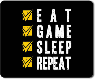 Flair Print Visibee Eat game sleep repeat Designer Gaming Non-Slip Rubber Base Mouse Pad for Laptop/Computer (23 cm x 19 cm) MP543 Mousepad(Multicolor)