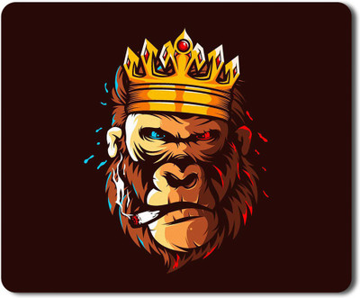 Flair Print Visibee Gorilla Crown Designer Gaming Non-Slip Rubber Base Mouse Pad for Laptop/Computer (23 cm x 19 cm) MP394 Non Slip Base Mousepad(Multicolor)