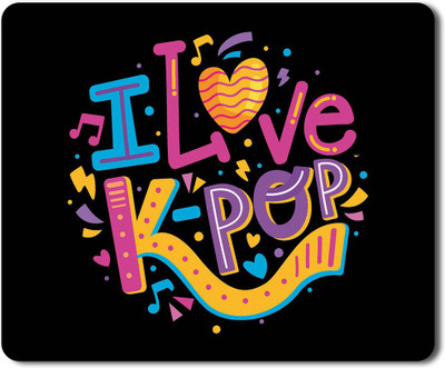 Flair Print Visibee I love kpop Designer Gaming Non-Slip Rubber Base Mouse Pad for Laptop/Computer (23 cm x 19 cm) MP347 Non Slip Base Mousepad(Multicolor)