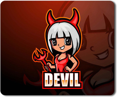 Flair Print Visibee Devil Designer Gaming Non-Slip Rubber Base Mouse Pad for Laptop/Computer (23 cm x 19 cm) MP289 Non Slip Base Mousepad(Multicolor)
