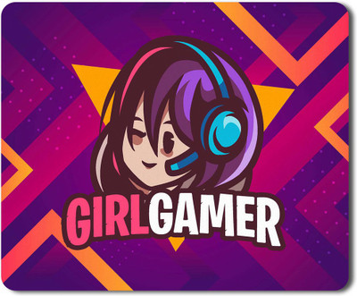 Flair Print Visibee Girl Gamer Designer Gaming Non-Slip Rubber Base Mouse Pad for Laptop/Computer (23 cm x 19 cm) MP516 Non Slip Base Mousepad(Multicolor)