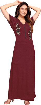 Shree Shyam Women Nighty(Maroon)