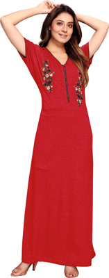 Shree Shyam Women Nighty(Red)