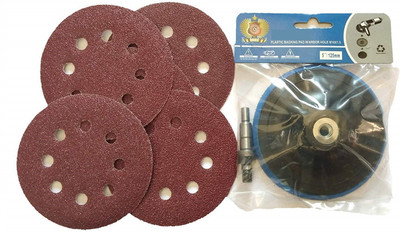 Sauran Plastic Sanding Disc with Lock Nut and 10 Pieces Sandpaper Power & Hand Tool Kit(7 Tools)