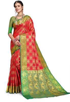 jayant creation Animal Print Banarasi Art Silk Saree(Multicolor)