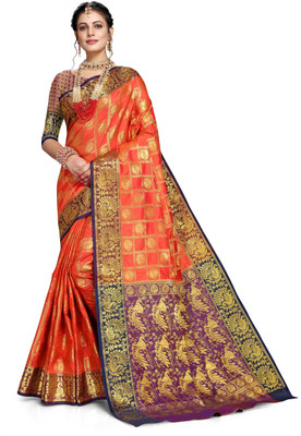 jayant creation Animal Print Banarasi Art Silk Saree(Multicolor)