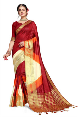 jayant creation Striped Banarasi Art Silk Saree(Multicolor)
