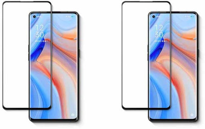 small candy Edge To Edge Tempered Glass for OPPO Reno 4 Pro(Pack of 2)