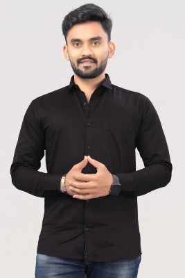 SYSBELLA FASHION Men Solid Casual Black Shirt