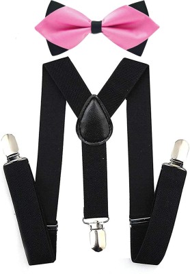 RR Design Y- Back Suspenders for Boys(Black, Pink)