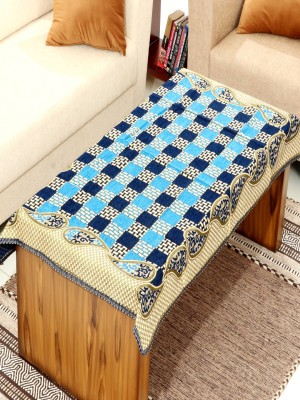 BELLA TRUE Checkered 4 Seater Table Cover(Blue, Velvet)