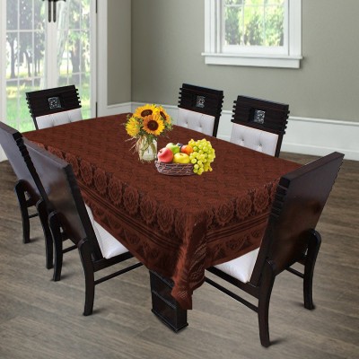 HOMECROWN Abstract 6 Seater Table Cover(Brown, Polyester)