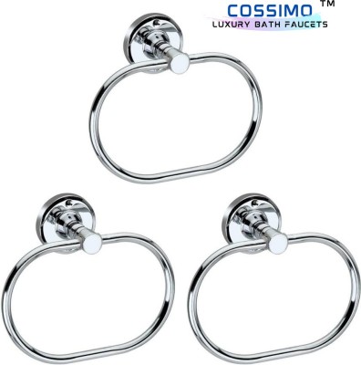 COSSIMO CST-03 Stainless Steel Towel Ring for Bathroom/Wash Basin/Napkin-Towel Hanger/Bathroom Accessories (Chrome-Oval) - Set of 3 SILVER Towel Holder(Stainless Steel)