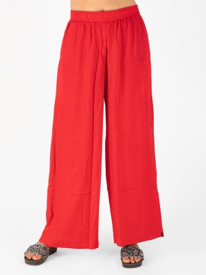 INDIAN FLOWER Relaxed Women Red Trousers