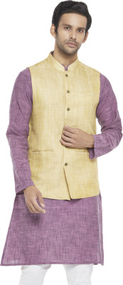 Indus Route by Pantaloons Self Design Men Waistcoat