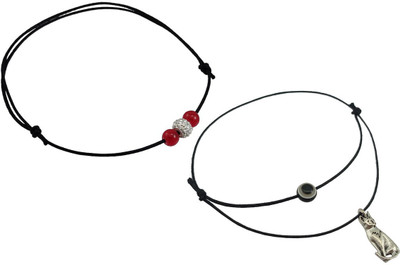 HIGH TRENDZ Combo pack of 2 Single Leg Thread Knot Cotton Dori Anklet(Pack of 2)
