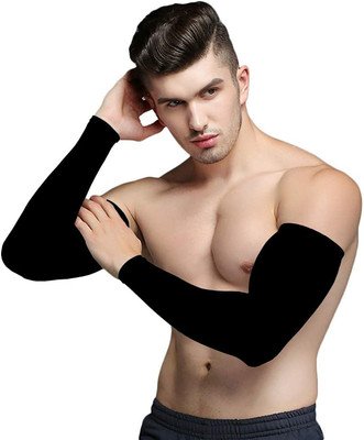 Nature Sky Cotton Arm Sleeve For Men & Women(Free, Black)