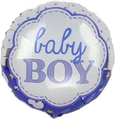 Hippity Hop Printed Baby Boy Printed with Blue polka dot printed Decorative Round Foil Balloon 18 inch For Welcome New born baby baby birth decoration, it’s a boy decoration Pack of 1 (Multicolor) Balloon(Multicolor, Pack of 1)