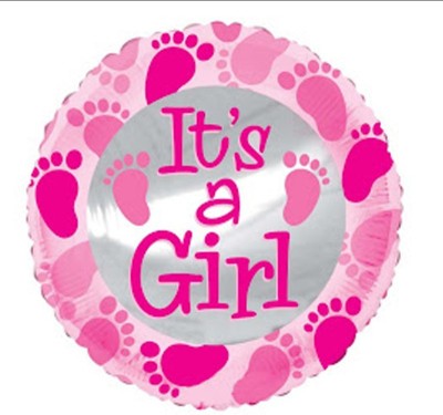 Hippity Hop Printed Baby Shower It's a Girl Printed Round Foil Balloon in Pink Feet printed 18 inch for baby birth decoration Baby Shower ,Baby Welcoming Party Decoration pack of 1 (Multicolor) Balloon(Multicolor, Pack of 1)
