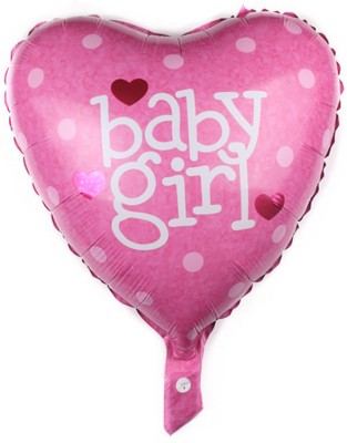 Hippity Hop Printed Baby Girl Printed heart shape on pink Decorative heart shape Foil Balloon 18 inch For Welcome New born baby baby birth decoration, it’s a girl decoration Pack of 1 (Multicolor) Balloon(Multicolor, Pack of 1)