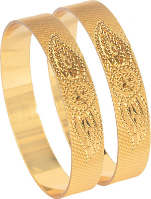 Shining Jewel Brass Gold-plated Bangle(Pack of 2)