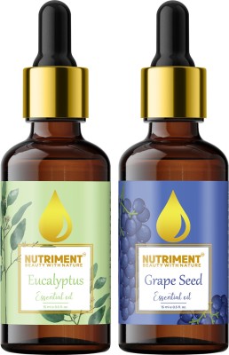 Nutriment Grape Seed and Eucalyptus Essential Oil, 15ml each, PACK OF 2(30 ml)