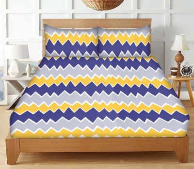 deersh collection 144 TC Polycotton Double Geometric Flat Bedsheet(Pack of 1, Multicolor)