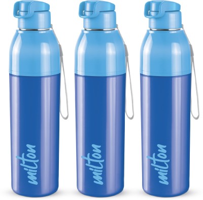 MILTON Steel Convey 900 Insulated Inner Stainless Steel Water Bottle, Set of 3, Blue 630 ml Bottle(Pack of 3, Blue, Steel)