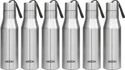 MILTON 1000 ml Steel Bottle(Pack of 6, Silver)