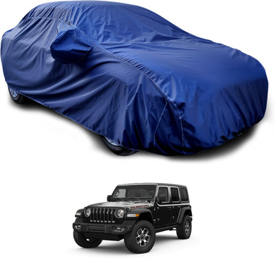 GOSHIV-car and bike accessories Car Cover For Jeep Wrangler (With Mirror Pockets)(Blue)