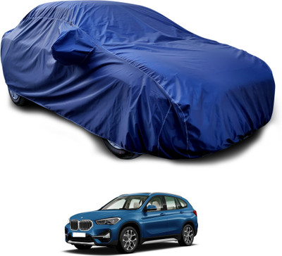 GOSHIV-car and bike accessories Car Cover For BMW X1 (With Mirror Pockets)(Blue)