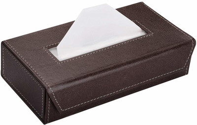 EMPICA Tissue Holder Box PU Leather For Office Home Car Vehicle Tissue Dispenser(Brown)