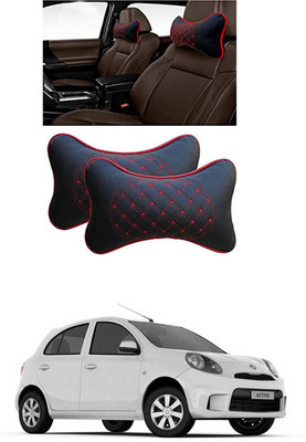 RONISH Black, Red Leatherite Car Pillow Cushion for Nissan(Rectangular, Pack of 2)