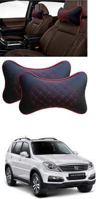 RONISH Blue, Red Leatherite Car Pillow Cushion for Mahindra(Rectangular, Pack of 2)