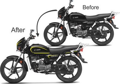 Badal Auto Sticker & Decal for Bike(Yellow)