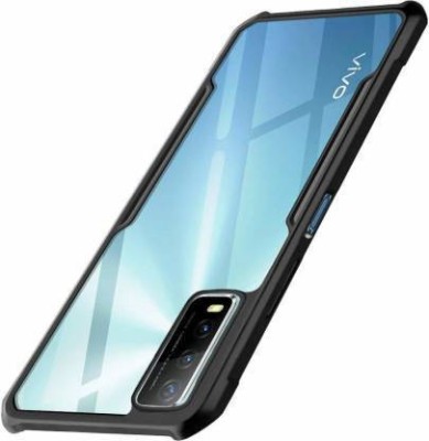 GRITOZ Back Cover for Vivo Y20i, Vivo Y20A, Y20, Y20i, Y12s, Y20G, Y12G(Black, Transparent, Dual Protection, Pack of: 1)