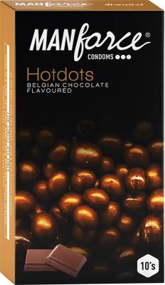 MANFORCE Premium Hotdots Belgian Chocolate Condoms with Bigger Dots Condom  (10 Sheets)