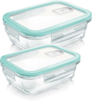 TREO Glass Utility Container  - 640 ml, 1000 ml(Pack of 2, Clear)