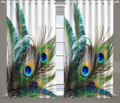 Honger 153 cm (5 ft) Polyester Room Darkening Window Curtain (Pack Of 2)(Printed, Multicolor)