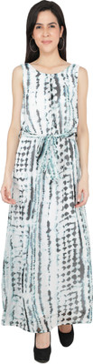TSM Women Maxi White, Black Full Length Dress
