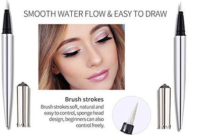 MYEONG BEST SHIMMERY & SHINY SILVER WATER PROOF EYE LINER COMBO OF 2 6 g(SILVER)