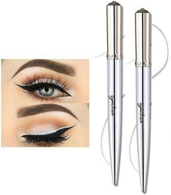 MYEONG SHIMMERY & SHINY DIAMOND SILVER EYE LINER PACK OF 2 3 g(SILVER)